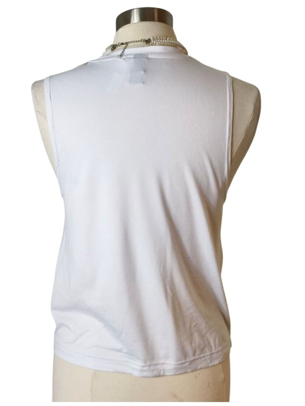 Adidas Womens S Tank Top Twist Front White Chic Sporty Muscle Logo Athlesiure - Picture 3 of 7